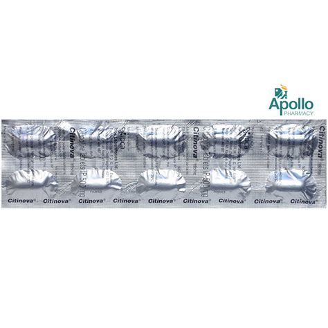 Citinova 500 Tablet 10's Price, Uses, Side Effects, Composition ...