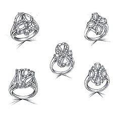 戒指-花瓣网|陪你做生活的设计师 | 珠宝设计草图,手稿,手绘图5