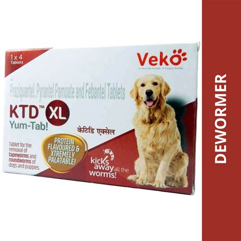 Veko KTD XL Yum Deworming Tablets for Dogs (Pack of 4) | Supertails