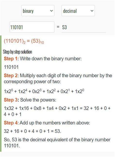 convert the following number from binary to decimals. 110101 - Brainly.in