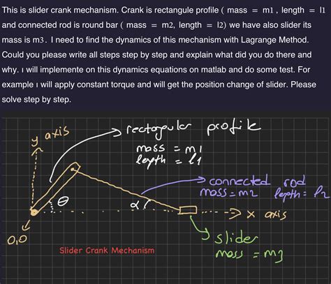Solved This is slider crank mechanism. Crank is rectangule | Chegg.com