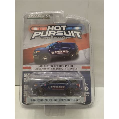 FORD INTERCEPTOR UTILITY 2014 USA POLICE ARLINGTON HEIGHTS ILLINOIS 1:64 GREENLIGHT - BCN STOCK CARS