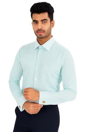 LIVIK Men’s Regular Fit Premium Cotton French Cuff Shirt | Chambray ...