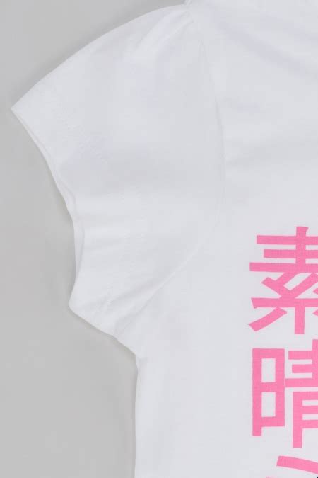 White Printed-Graphic Casual Half Sleeves Round Neck Girls Relaxed Fit ...