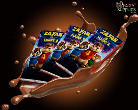 Alvin And Chipmunks Theme Home Made Chocolate Return Gifts | Party ...