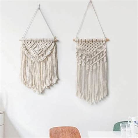tms Boho Bliss Macrame Wall Hanging Set of two (TMS-SW-14)- Off-White ...