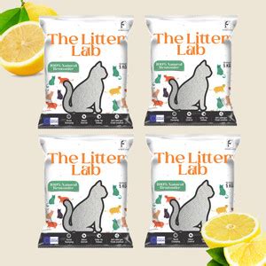 Furrylane The litter lab Bentonite Cat Litter Lemon 5Kg (Pack of 4 ...