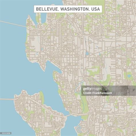 Bellevue Washington Us City Street Map High-Res Vector Graphic - Getty ...