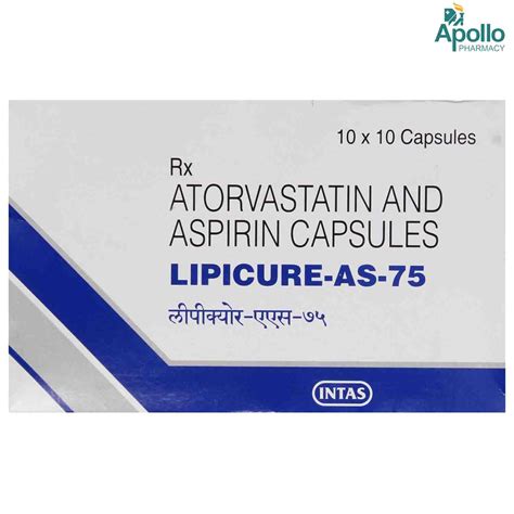 Lipicure-AS-75 Capsule 10's Price, Uses, Side Effects, Composition ...