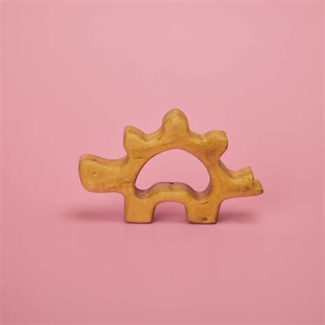 Wooden Baby Dinosaur Teethers | Natural Rubber Wood | smol block – smol ...