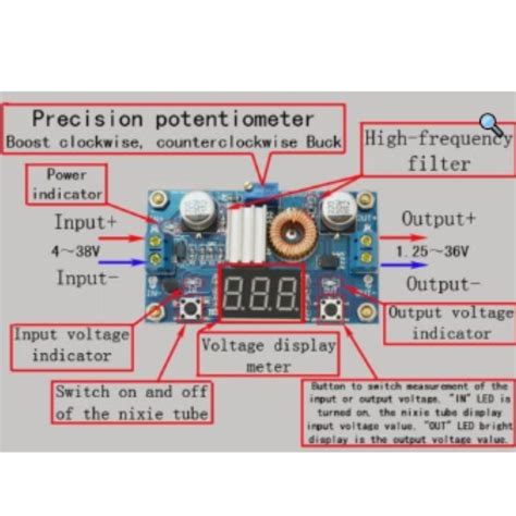 XL4015 5A Step Down Adjustable Power Supply with LED Voltmeter – Robocraze