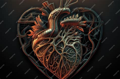 Abstract shape of human heart as idea and embodiment of art of heart ...