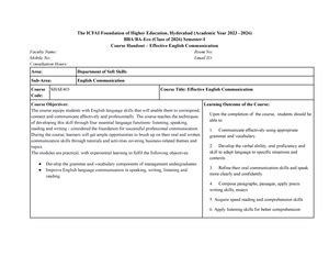 ISM Handout - IBS Hyderabad - Course Handout (AY 2020-21) Course ...