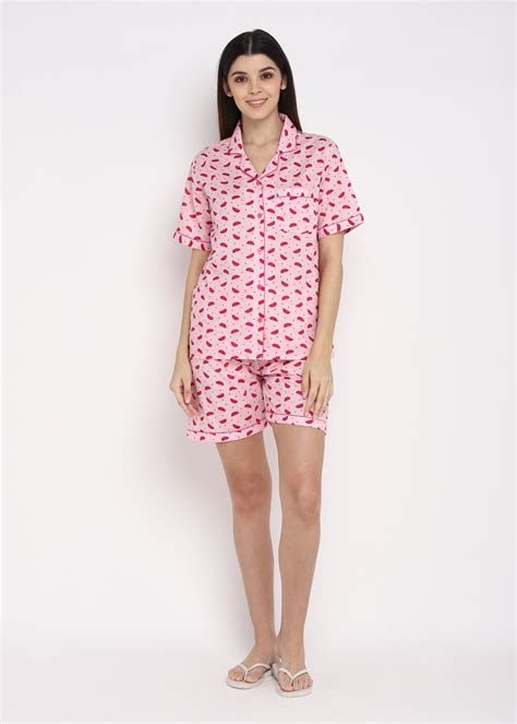 Pink Watermelon Print Shirt and Shorts Women's Set – Shopbloom
