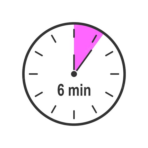 Premium Vector | Timer icon with 6 minute time interval. countdown ...