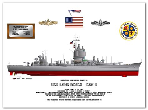 USS Long Beach (CGN-9), as she was configured in the 1962 to 1979 time ...
