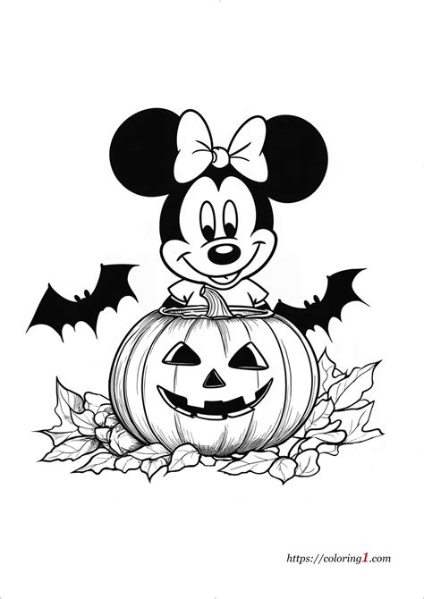 Minnie Mouse Halloween Coloring