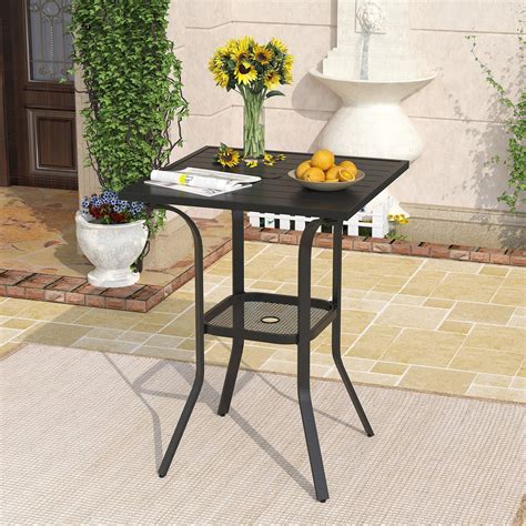 Amazon.com: DIFY Patio Bar Height Table, 28" Square Outdoor Pub Table ...