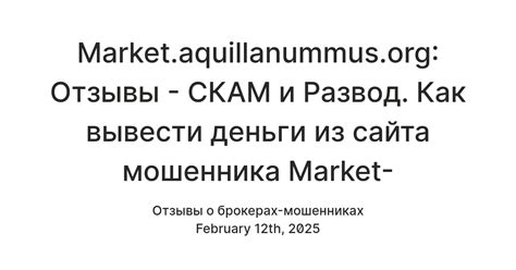 Market.aquillanummus.org: Отзывы - СКАМ и Развод. Как вывести деньги из ...