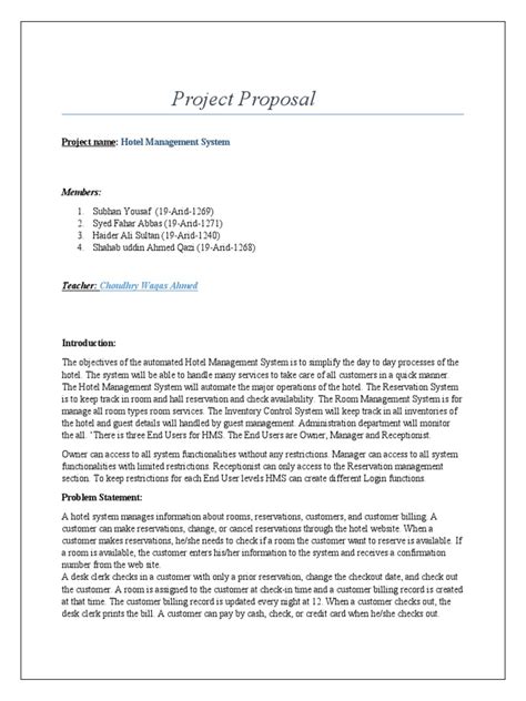 Image result for Hotel Management Project File