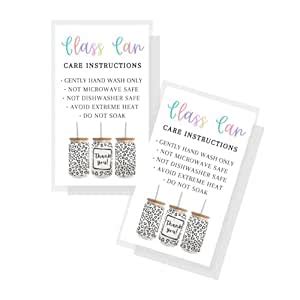 Libby Glass Can Care Instruction Cards | 50 pk | for Frosted Glass for ...
