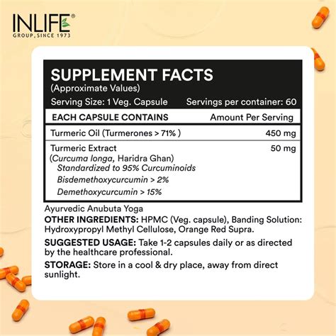 Inlife Turmeric Oil + Curcumin Capsules | Dual Extract Formula with 71% ...