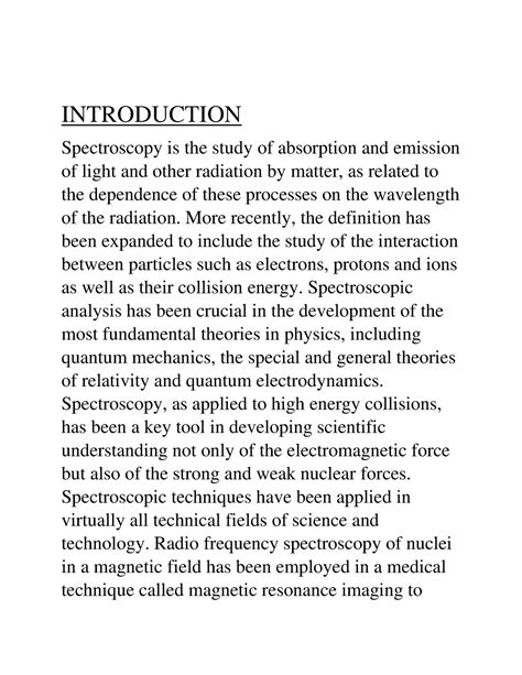 Instrumentation - INTRODUCTION Spectroscopy is the study of absorption ...