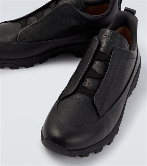 Triple Stitch leather sneakers in black - Zegna | Mytheresa