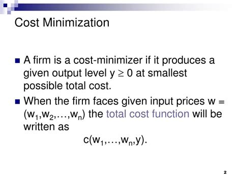 Image result for Cost Minimization Example