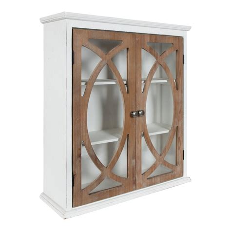 Buy Quinlan 8 in. x 24 in. x 28 in. WhiteBrown Wood Floating Decorative ...