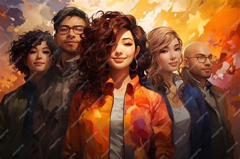 Premium AI Image | a group of people of different nationalities such as ...