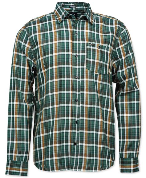 Volcom Bartlett Plaid Flannel Long-sleeve Shirt in Green for Men - Lyst