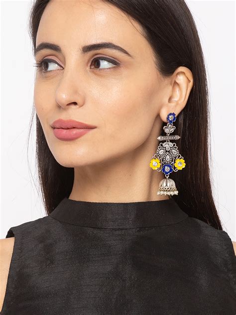 German Silver Oxidised Jewellery Earrings – Digital Dress Room