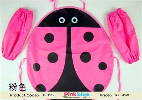Buy Online Pink and Black Ladybug Drawing Apron for Kids ...