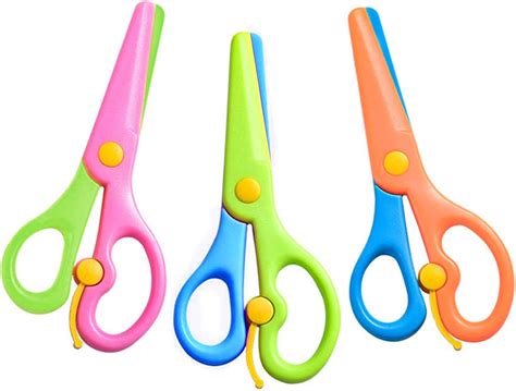 KANDLE 3 PCS Children Safety Scissors Set Preschool Training Scissors ...