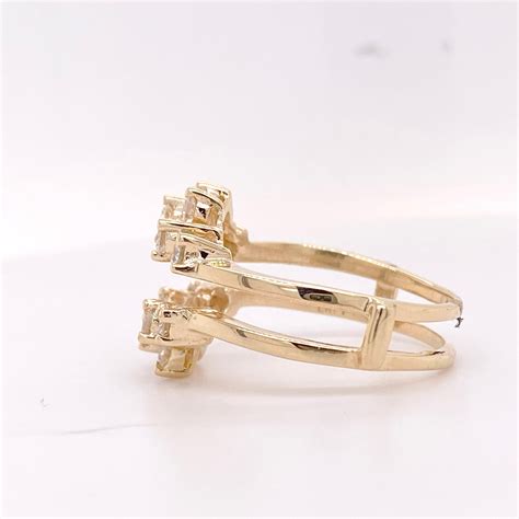 Diamond Ring Enhancer, Wedding Band Yellow Gold Cluster Ring Jacket 14 ...