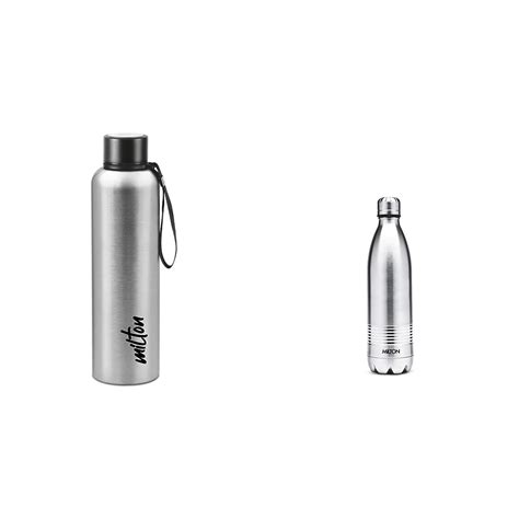 Milton Aura 1000 Thermosteel Bottle, 1.05 Litre, Silver & Milton Duo ...