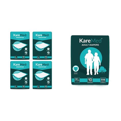 Kare Med Underpads Large,Size 60 x 90cm,40 Pcs, Pack of 4 & Kare Med ...