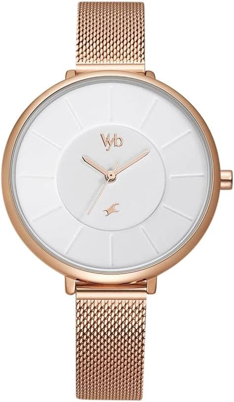 Fastrack Vyb Halo Quartz Analog White Dial Stainless Steel Strap Watch ...