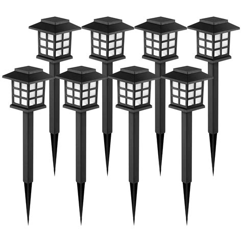 GIGALUMI 8 Pack Solar Pathway Lights Outdoor, Waterproof Outdoor Solar ...