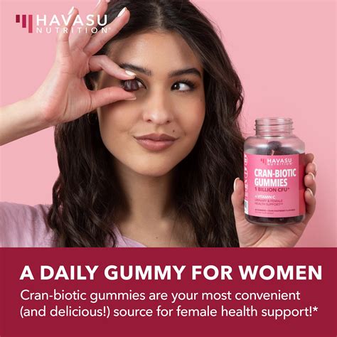 Cranberry Probiotic Gummies for Women, 60 c