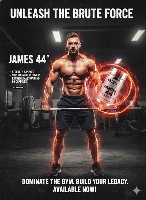 EL BRUTO | JAMES 44° – Extreme Muscle & Mass Gaining Catalyst (60 Tabl ...