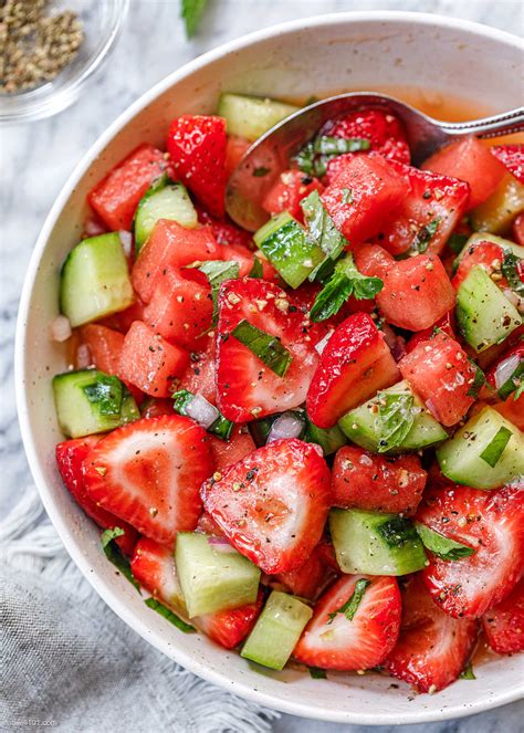 Cucumber Strawberry Salad Recipe with Watermelon — Eatwell101
