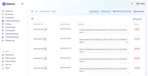 Bulk message - quickmessage