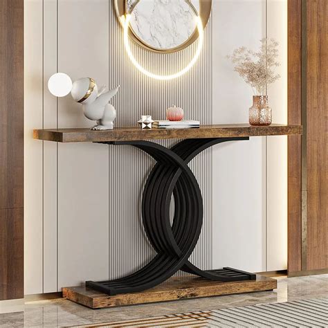 Estello Faux Marble Console Sofa Table by Luxo Nation: Modern Entryway