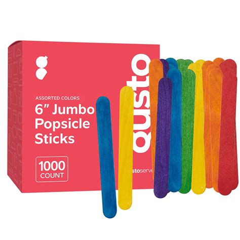 Snapklik.com : Comfy Package 1000 Count 6 Inch Colored Jumbo Popsicle ...