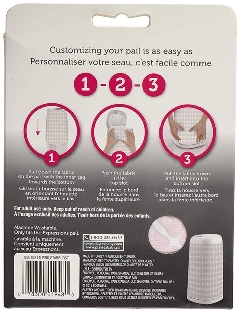 Playtex Diaper Genie Expressions Diaper Pail Fabric Sleeve - Pink ...