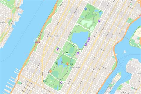 Central Park Map in New York City - Road Inspired - map of new york city central park