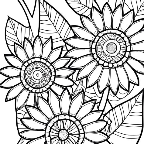 Adult Coloring Page Flowers · Creative Fabrica