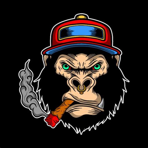 Premium-Vektor Handgezeichnete Kong Ape Head Illustration | Premium Vektor